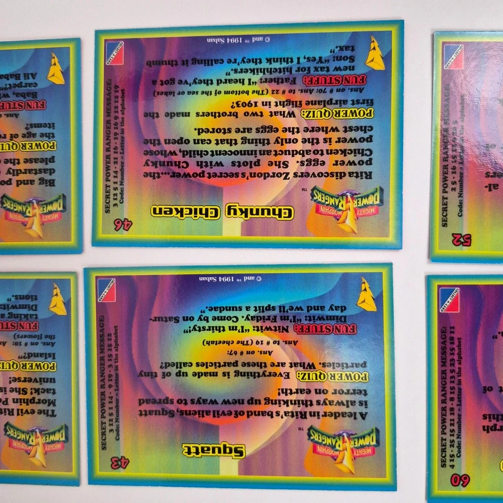 1994 Mighty Morphin Power Rangers Villians Cards Goldar Rita Putty Patrol